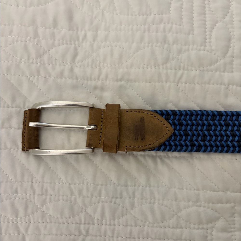 Johnnie O Men's Twilight blue Medium cotton stretch belt - Picture 2 of 5